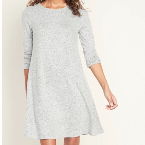 NWT Old navy plus knit Long sleeve swing mustard dress size xs petite - Picture 4 of 15